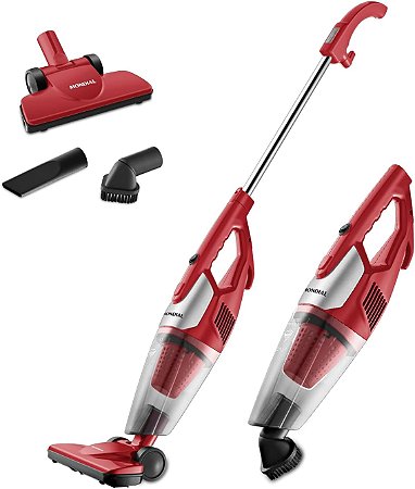 Aspirador de Pó Vertical Mondial Turbo Premium AP-30 1200w 2 em 1 Vermelho/Inox 110V