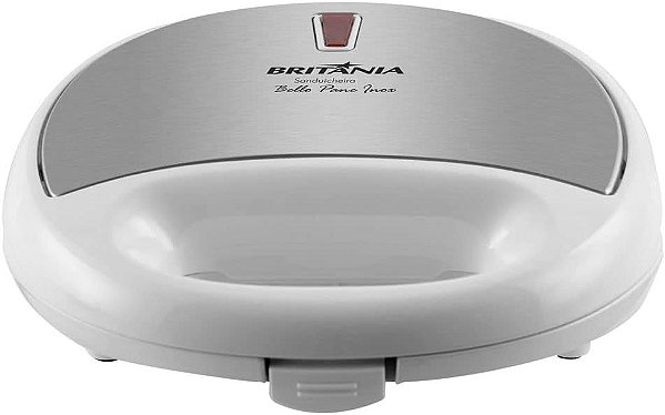 Sanduicheira Britânia Bello Pane Antiaderente Branca e Inox 750W 110V