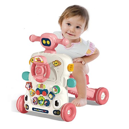 Andador Didático Multifuncional Multmaxx 5 em 1 Rosa MTX105