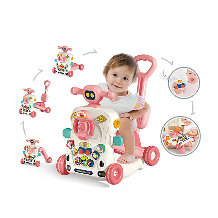 Andador Didático Multifuncional 6 em 1 Multmaxx MTX103 Rosa