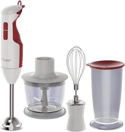 Mixer Oster Delight Função Turbo 2615U 3 em 1 127v 250w Branco/Vermelho
