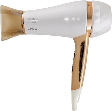 Secador de Cabelos Philco Star Bright PSC10 110v 2100w Branco/Dourado