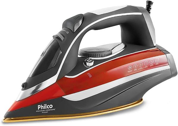 Ferro de Passar a vapor Titanium Ceramic Philco PFV3200V 220v 2000w Cinza/Vermelho/Branco
