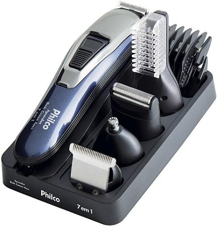 Aparador de Pelos Philco Body Groom Aqua À Prova D’Agua  7 em 1 3w Azul Bivolt