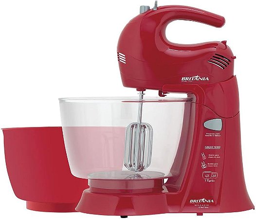 Batedeira Britânia Bellagio Cristal Neve Vermelha 400w 110V