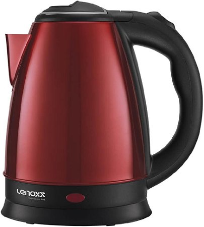 Chaleira Elétrica Thermo Inox Red 2,2L 1200w Lenoxx Vermelha PCE213-127 110V