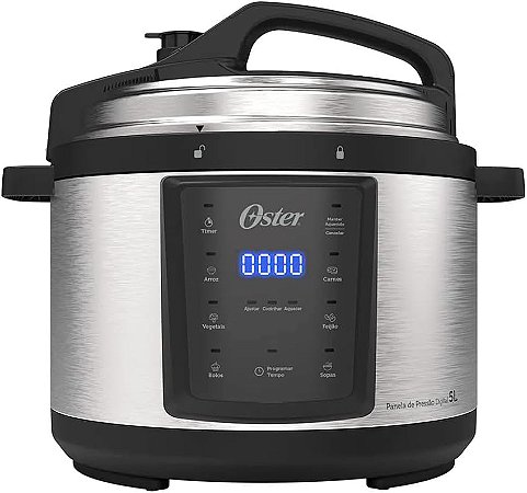 Panela de Pressão Elétrica Opan920 Digital 5L Oster 900W Inox 220v OPAN920-220
