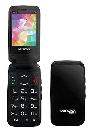 Celular Flip CX 908 Dual Chip Preto Lenoxx