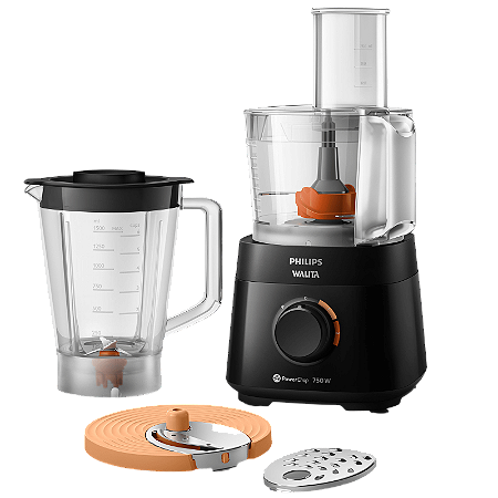 Multiprocessador PowerChop Philips Walita Preto 750W 4 acessórios inclusos RI7301/90 220V