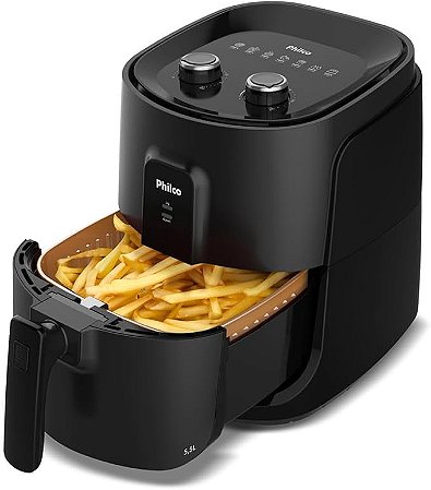Fritadeira Air Fryer Philco 5,5L 1500W PAF55A Cesto Quadrado Preto 220V