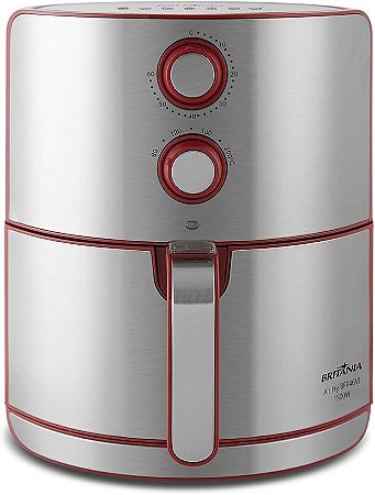 Fritadeira Air Fryer BFR46VI Britânia 4,6L Antiaderente Vermelha/Inox 1500W 110V