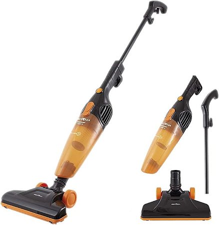 Aspirador de Pó Britânia 2 em 1 Preto com Laranja BAS1010P Filtro Hepa 1000W 220V