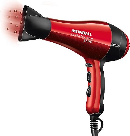 Secador Infinity 2500 Mondial Vermelho e Preto 1900W SC-12 110V
