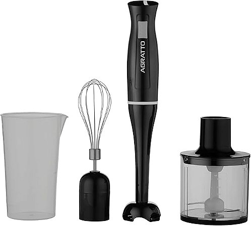 Mixer 3 em 1 Agratto Preto 700ML 200W AMIX01-01 110V