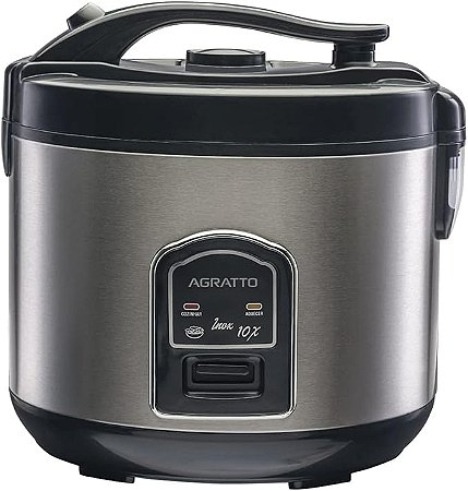 Panela De Arroz Elétrica Agratto PAI10X Visor Vidro 10 Xícaras Inox 700W 220V