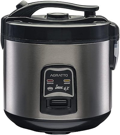 Panela De Arroz Elétrica PAI6X Agratto Visor Vidro 6 Xícaras Inox 400W 220V