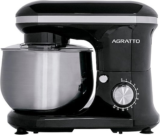 Batedeira Planetária Agratto ABPI1I-02 Supremma Preta 5L 700W 220V