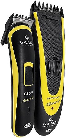 Kit Máquina de Corte GCS547 Sport Preto/Amarelo USB Gama Bivolt