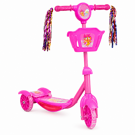PATINETE INFANTIL MUSICAL COM CESTINHA MULTMAXX ROSA MTX142
