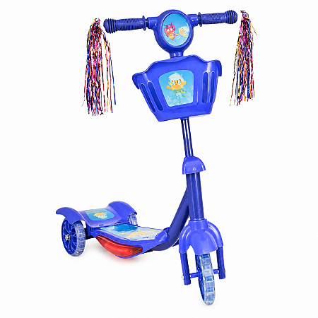 PATINETE INFANTIL MUSICAL COM CESTINHA MULTMAXX AZUL MTX141
