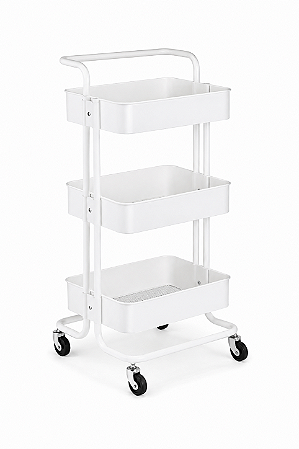CARRINHO ORGANIZADOR COM RODINHAS BRANCO MULTMAXX MTX164