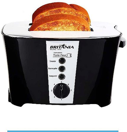 Torradeira Britânia Tostapane Preta 800W 110v