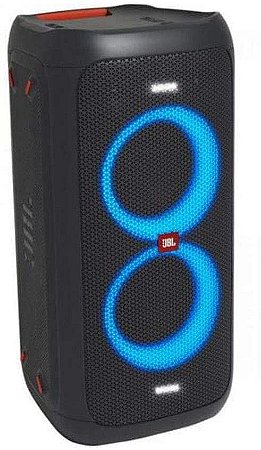 Caixa de som portátil JBL PartyBox 100 com Bluetooth e efeitos de luzes Preto