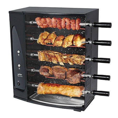Churrasqueira rotativa elétrica Arke VITTA SMART 05 5 Espetos 220v
