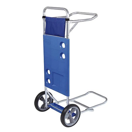 Carrinho de Praia com Avanço para Caixa Térmica Mor 2499 Azul