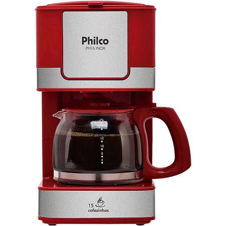 Cafeteira Elétrica PH16 Philco Inox Vermelha 110V
