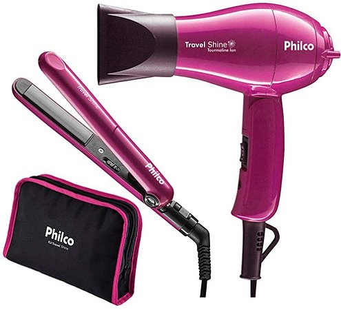 Kit Travel Shine Philco Secador/Prancha 110V