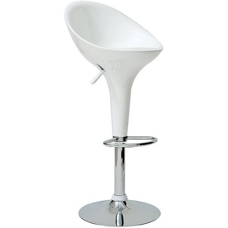 Banqueta Lótus com encosto Branca Mor 2445
