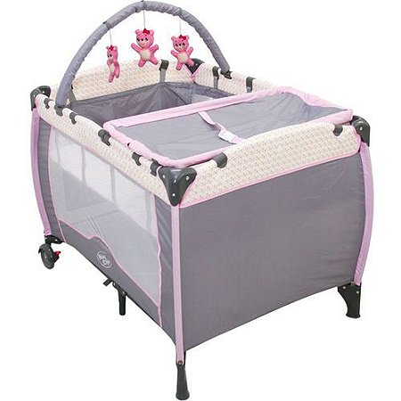 Berço Plus Rosa Jardim Baby Style