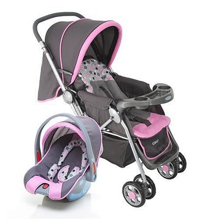 Carrinho Travel System Reverse Cosco NBR Rosa