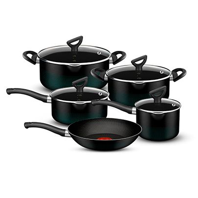 Conjunto de Panelas Rochedo Smart CR5P 5 peças preto/azul