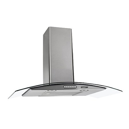 Coifa Fogatti de Vidro Curvo com Duto Slim Inox 80cm 220v