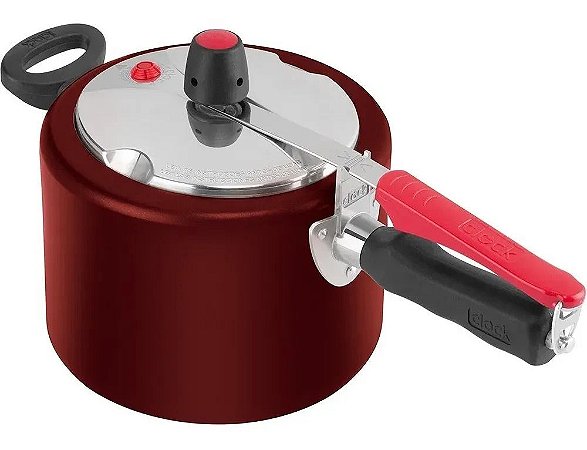 Panela de Pressão Clock PPFI Alumínio 4,5L Vermelha