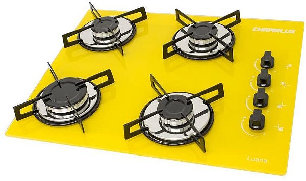 Cooktop 4 Bocas Ultra Chama Bivolt Amarelo Chamalux 083