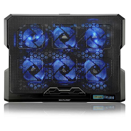 COOLER PARA NOTEBOOK COM 6 FANS LED AZUL HEXA COOLER MULTILASER - AC282