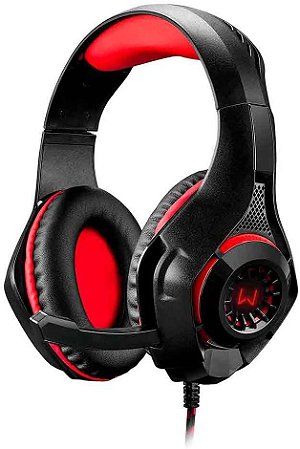 Headset Gamer Warrior Led Rama USB+P3+P2 Vermelho PH219