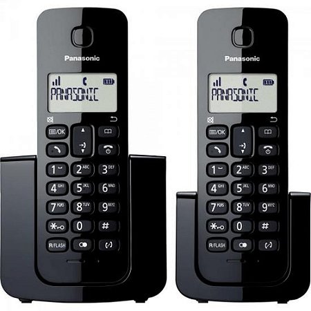 TELEFONE SEM FIO PANASONIC COM IDENTIFICADOR KX TGB112LBB PRETO