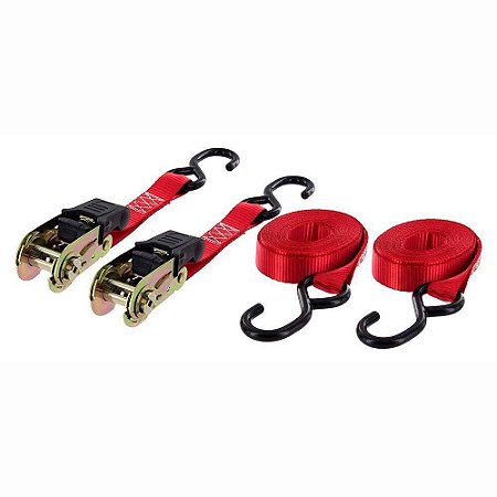 Fita Com Catraca Emborrachada Multilaser AU520 Vermelho 680Kg 4,5M