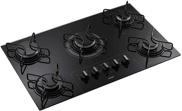 Fogão Cooktop à Gás Consul 5 Bocas CD075AEUNA Bivolt Preto