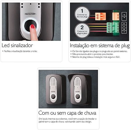 Vídeo Porteiro Com Visão Noturna Protection PT-3000