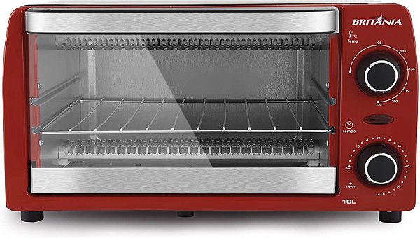 Forno Elétrico Britânia BFE10V de 10 Litros com Timer Sonoro Vermelho 110v