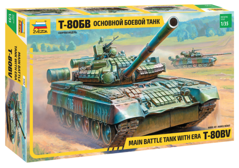 Zvezda - Russian main battle tank with ERA T-80BV - 1/35