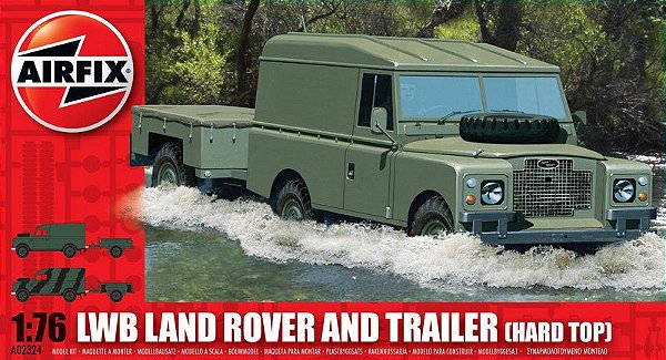 AIRFIX - LWB LAND ROVER & TRAILER (HARD TOP) - 1/76