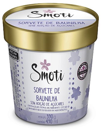Sorvete de Baunilha Zero Sem Adição de Açucares (390gr)-Pote de 490 ml