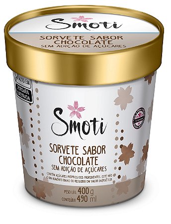 Sorvete de Chocolate Sem Adição de Açucares (390gr)-Pote 490 ml