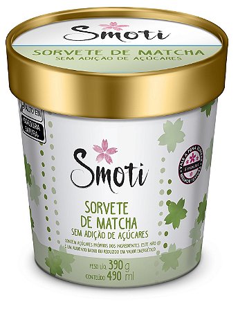 Sorvete de Matcha Sem Adição se Açucares (370gr)-Pote de 490 ml